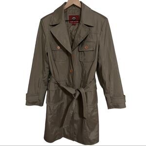 Vintage Marc Mattis Dark Tan/Brown Long Trench Coat Size Medium